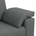 Canapé 3 pièces vidaXL avec coussins en tissu gris foncé