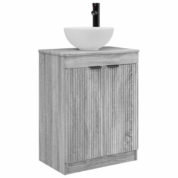 vidaXL Meuble de salle de bain avec évier Sonoma gris 54 x 35 x 83 cm