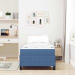 vidaXL Cadre de lit Bleu 90 x 190 cm Tissu en velours côtelé