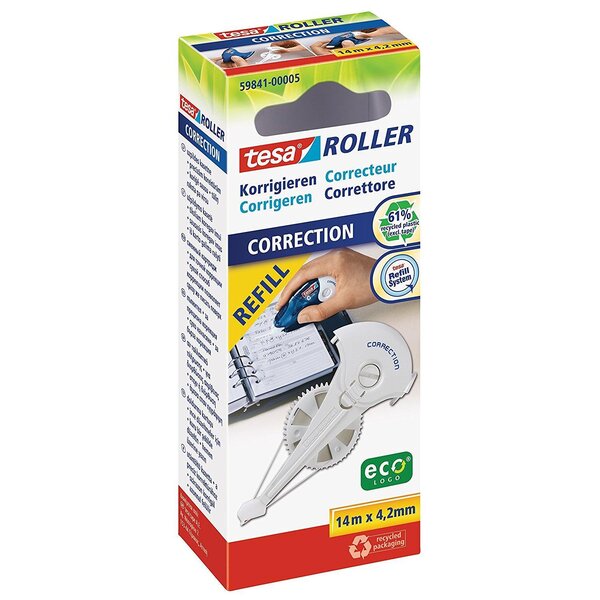 Recharge EcoLogo Cassette Refill pour Roller Correcteur 4 2 mm x 14 m x 5 TESA