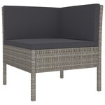 vidaXL Salon de jardin 8 Pièces avec coussins résine tressée gris