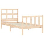vidaXL Cadre de lit avec tête de lit 90x200 cm bois massif