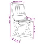 vidaXL Chaises de jardin pliantes 8 Pièces 36x46x86 cm Bois d'acacia massif