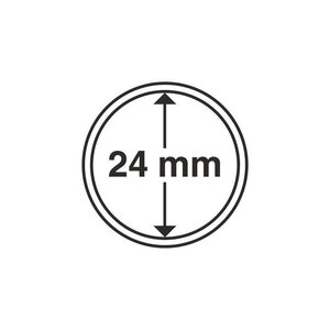 Capsules rondes 24mm pour monnaies de collection. Paquet - 10 capsules