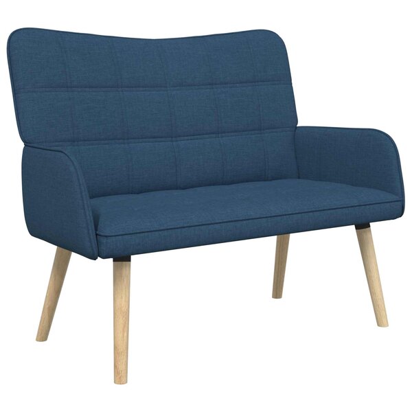 vidaXL Sofa 2 places Bleu 115 x 61 x 87 cm Tissu