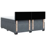 vidaXL Sommier à lattes de lit et matelas Gris foncé 200x200cm Velours
