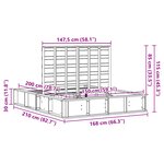 vidaXL Cadre de lit avec rangement élévateur  marron ciré  150 x 200 cm  en bois de pin massif