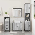 vidaXL Ensemble de meubles de salle de bain 3 Pièces Sonoma gris
