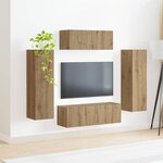 vidaXL Ensemble meuble TV 3 Pièces Chêne artisanal Bois d'ingénierie