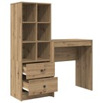 vidaXL Bureau avec tiroir avec étagère 2 Pièces Chêne artisanal