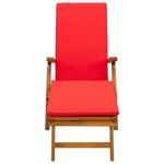 vidaXL Chaise longue inclinable et pliable avec coussin 2 Pièces Rouge