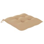 vidaXL Chaises de jardin lot de 8 avec coussins beige Bois teck solide