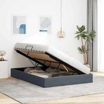 vidaXL Lit de Rangement avec matelas Gris foncé 153 x 203 cm Velours