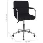 vidaXL Chaise pivotante de bureau Noir Tissu