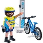 PLAYMOBIL 71732 - Action Heroes Policier cycliste et borne de recharge électrique