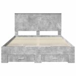 vidaXL Cadre de lit Gris béton 140 x 190 cm Bois d'ingénierie