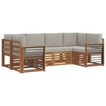 vidaXL Ensemble de canapés d'extérieur 6 pc Gris Naturel et Clair