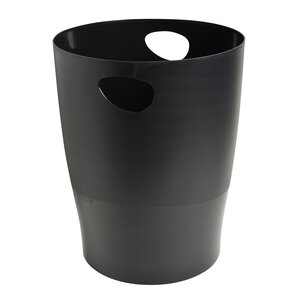 Corbeille-à-papier Ecobin Ecoblack 15L - Noir x 8 EXACOMPTA