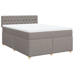 vidaXL Sommier à lattes de lit avec matelas Taupe 140x190 cm Tissu