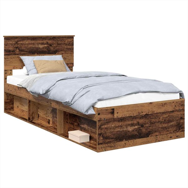 vidaXL Cadre de lit Bois ancien 90 x 200 cm Bois d'ingénierie