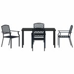 vidaXL Ensemble de salle à manger pour jardin 5 Pièces Anthracite Acier