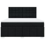 vidaXL Sommier à lattes de lit avec matelas Noir 180x200 cm Tissu