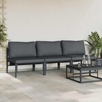 vidaXL Mobilier de jardin avec coussin avec oreiller Anthracite Acier