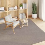 vidaXL Tapis de surface Carré LUGO Taupe 200 x 200 cm Polyester