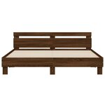 vidaXL Cadre de lit avec tête de lit et LED chêne marron 200x200 cm