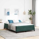 vidaXL Lit boxspring avec matelas Vert foncé 140 x 190 cm Velours