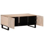 vidaXL Table basse blanc 100x55x40 cm bois de manguier massif