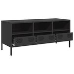 vidaXL Meuble TV noir 101 5x39x43 5 cm acier laminé à froid