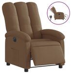 vidaXL Fauteuil inclinable électrique Marron Tissu