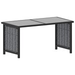 Salon de jardin meuble d'extérieur ensemble de mobilier 8 pièces avec coussins résine tressée anthracite 02_0017668