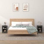 vidaXL Tables de chevet 2 Pièces Gris 40x35x55 cm Bois de pin solide