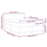 vidaXL Lit à ressorts avec matelas et LED Crème 140x200 cm Tissu en velours côtelé