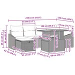 vidaXL Ensemble de canapé de jardin 7 Pièces Gris polyrotin