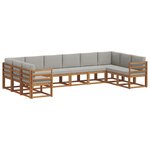 vidaXL Ensemble de canapés d'extérieur 10 pc Gris Naturel et Clair