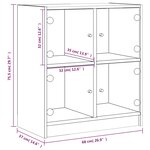vidaXL Armoire latérale avec portes en verre sonoma gris 68x37x75 5 cm