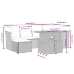 vidaXL Salon de jardin avec coussins 7 Pièces beige résine tressée