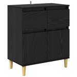 vidaXL Buffet avec tiroir Chêne noir 60 x 35 x 70 cm Bois d'ingénierie