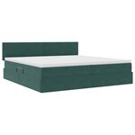 vidaXL Lit de rangement LED avec matelas Vert foncé 200 x 200 cm