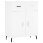 vidaXL Buffet haut Blanc 69 5x34x180 cm Bois d'ingénierie