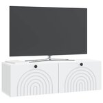 vidaXL Meuble TV mural Blanc 98 x 31 x 30 cm Bois d'ingénierie