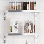 vidaXL Supports d'étagères 4Pièces 15x2 5x11 5cm argenté acier inoxydable