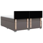 vidaXL Sommier à lattes de lit avec matelas Gris 180x200 cm Similicuir