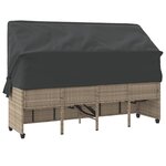 vidaXL Chaise longue avec auvent et coussins gris clair résine tressée