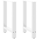vidaXL Pieds de table à manger Blanc 2 pièces 60 x (72-73) cm Acier