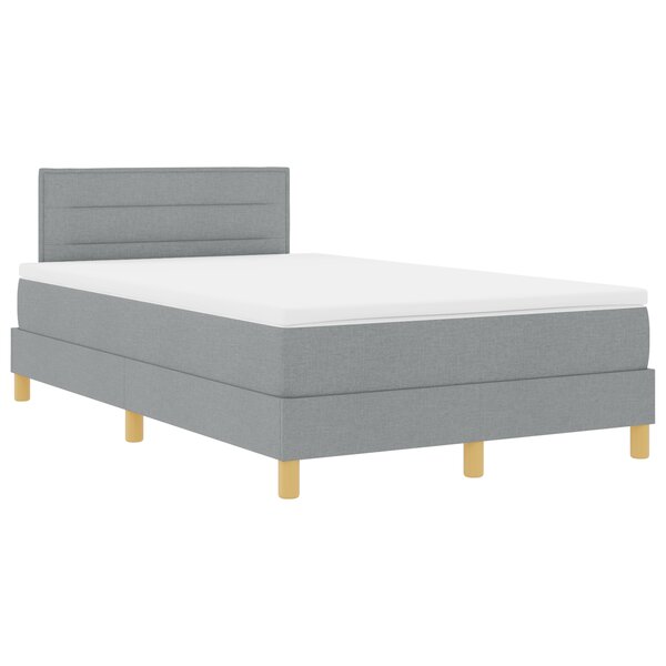 vidaXL Lit avec sommier avec matelas gris clair 120x200 cm en tissu