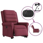 vidaXL Fauteuil inclinable électrique rouge bordeaux tissu